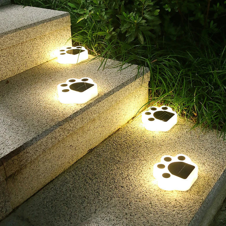 Solar LED Paw Lights for Garden and Path - Cute Solar Decorative Lights for Path Lighting, Ideal for Pet Lovers and Outdoor Decor | Bowlift