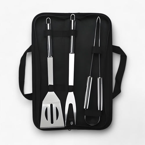 BowLift | Stainless Steel BBQ Grill Tool Set with Carrying Case