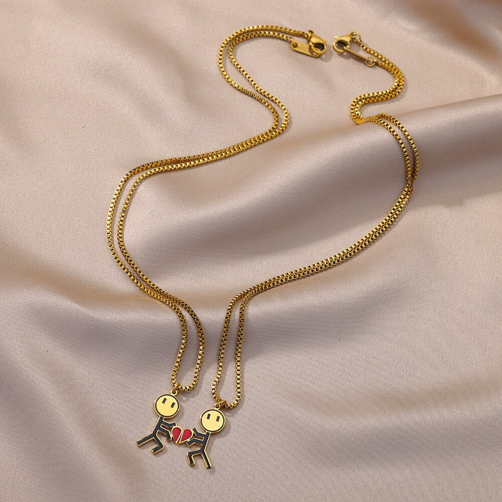 BowLift | 2pcs Double Love Heart Necklace