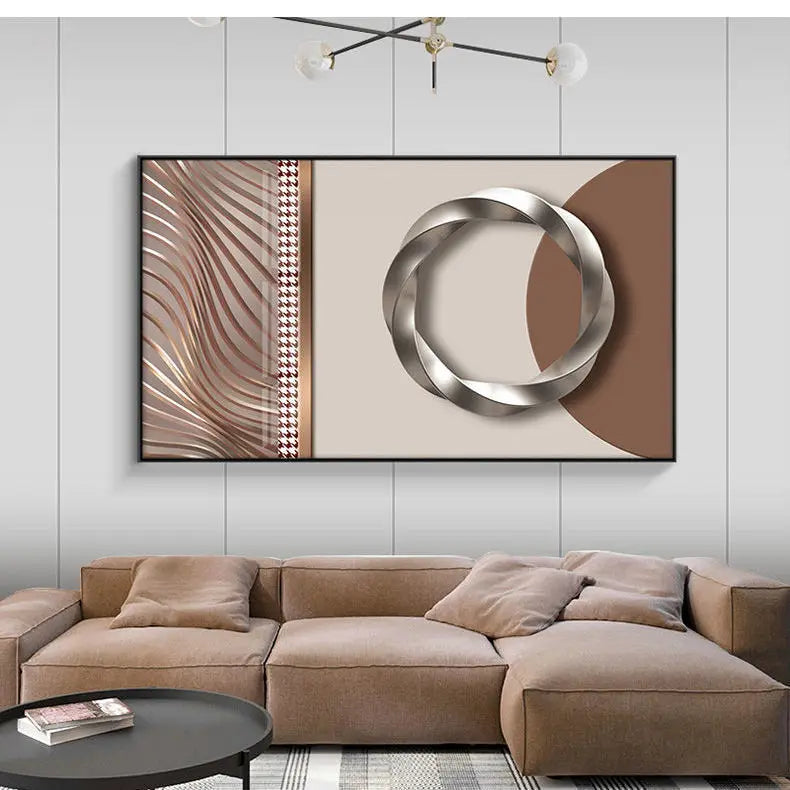Modern Aesthetics Abstract Sun & Moon Wall Art Fine Art Canvas Prints Pictures For Luxury Loft Living Room Dining Room Lifestyle Art Decor | Bowlift