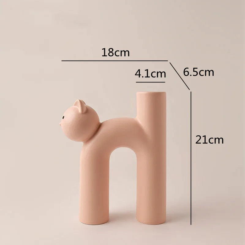 Mini Cat Elegant Minimal H-shaped Flower Vase | Bowlift