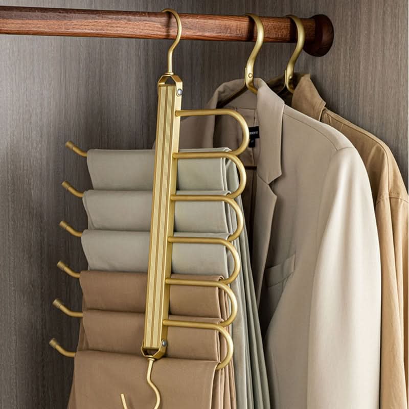 BowLift | SpaceLuxe Aluminum Pants Hanger – Multi-Layer, Space-Saving Closet Organizer