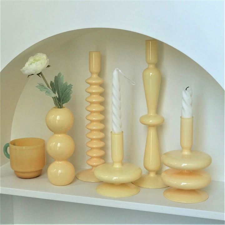 Ivory Glass Candleholder | Bowlift