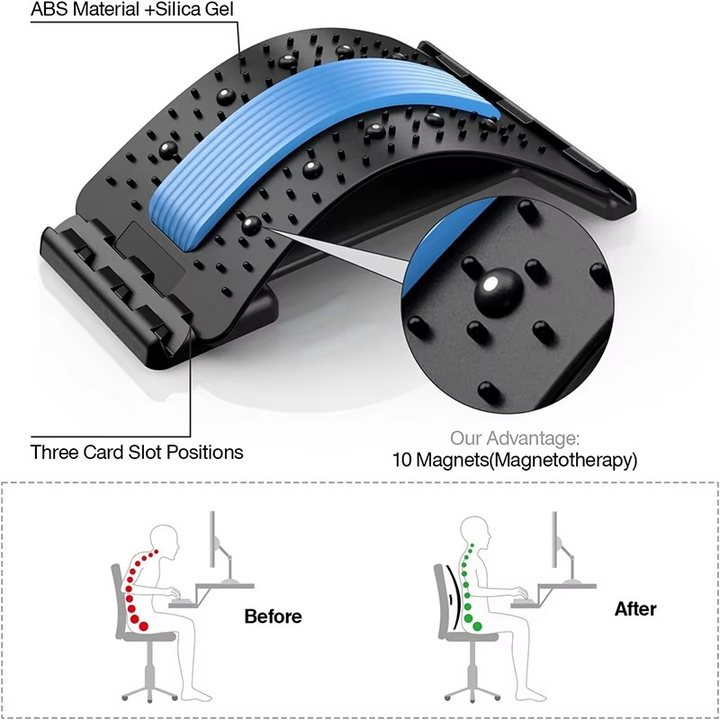 BowLift | Adjustable Magnetic Therapy Back Stretcher for Pain Relief & Posture Correction