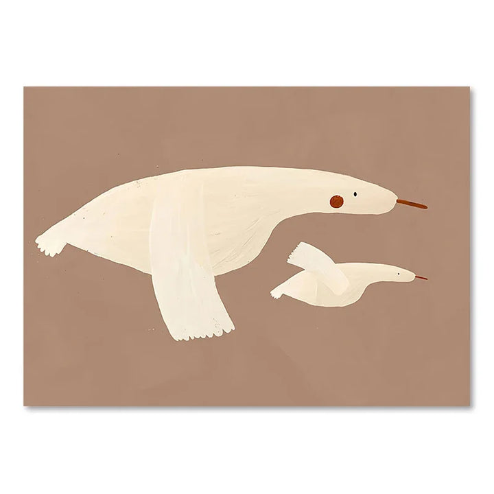 Cute Baby Animals Nursery Wall Art Illustrations Fine Art Canvas Prints Geese Mouse Lion Polar Bear Poster Pictures For Baby's Room Wall Decor | Bowlift