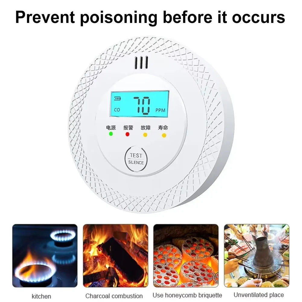 VeiligWoon CO and Smoke Detector – Wireless with LCD Screen and Alarm | Bowlift