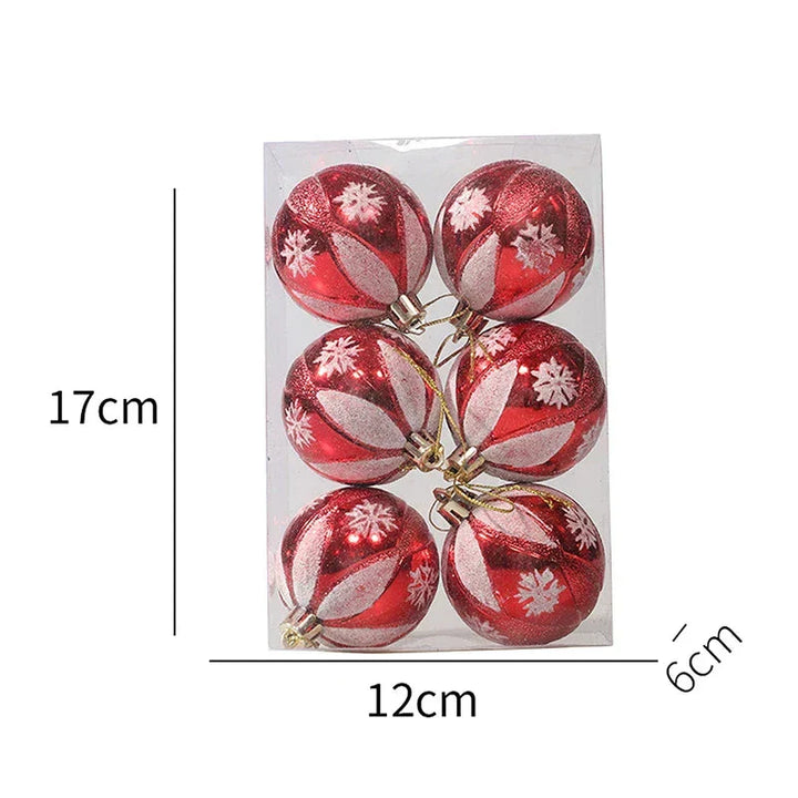 Elegant Snowflake Christmas Baubles Set – High-quality Christmas ornaments in red, white and gold, perfect for festive tree decoration at Christmas | Bowlift