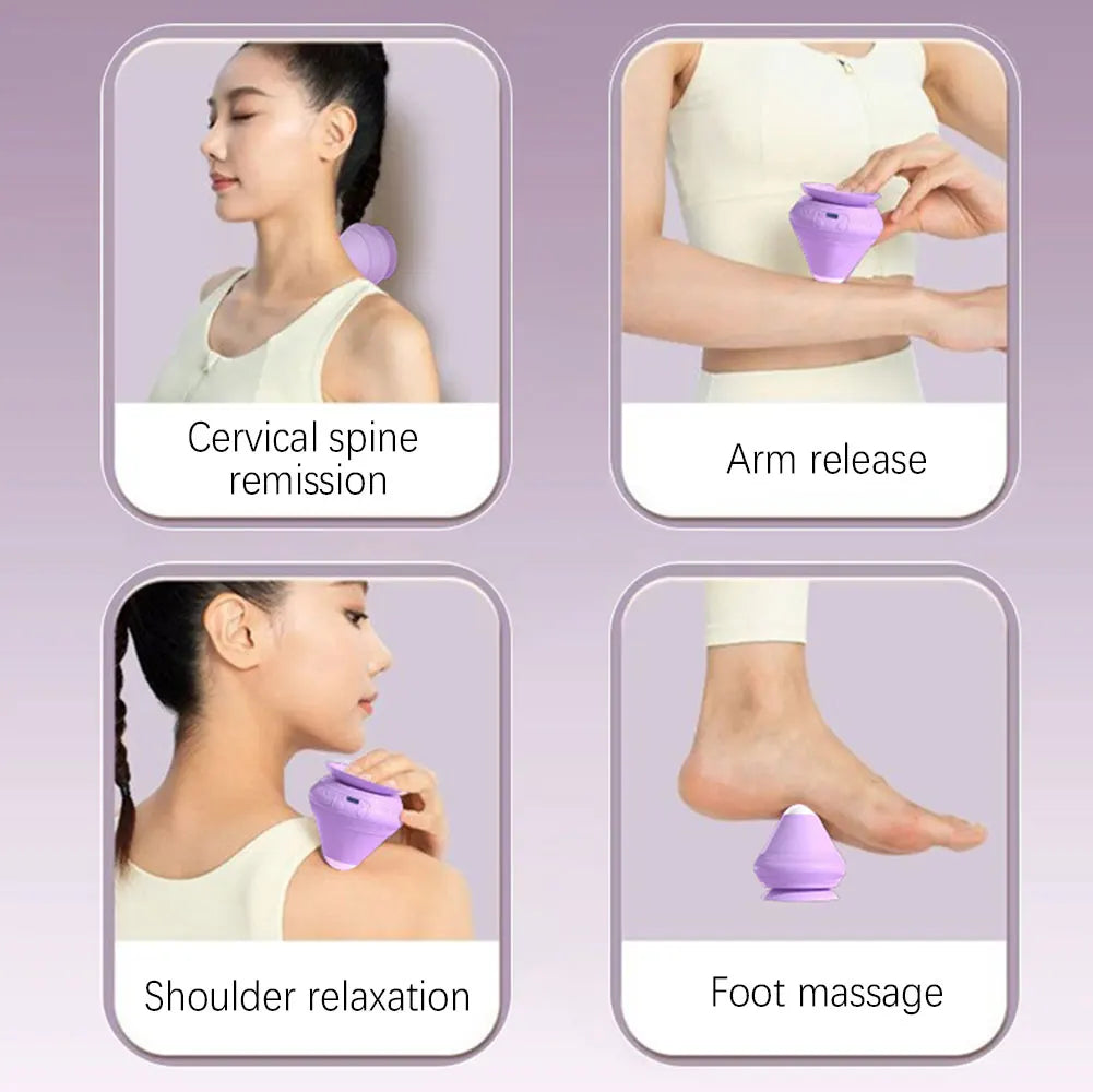 BowLift | Vibrations Massage Ball FlexiVibe | USB Rechargeable | Heat & Vibration Therapy | Silicone | Portable & Self-Adhesive
