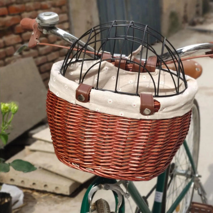 BowLift | PawRide | Front-Mounted Wicker Dog Bike Basket – Safe, Stylish & Weatherproof