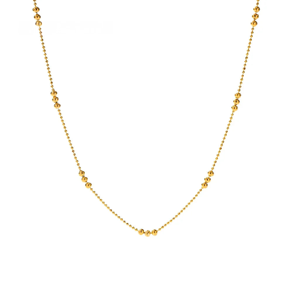 BowLift | 16k Dainty Triple Bead Accent Necklace