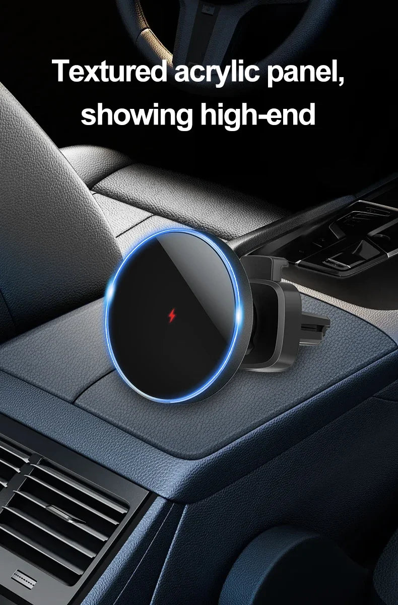 BowLift | MagCharge Pro Car Mount | Magnetic & Wireless | 15W Fast Charging | 360° Rotatable