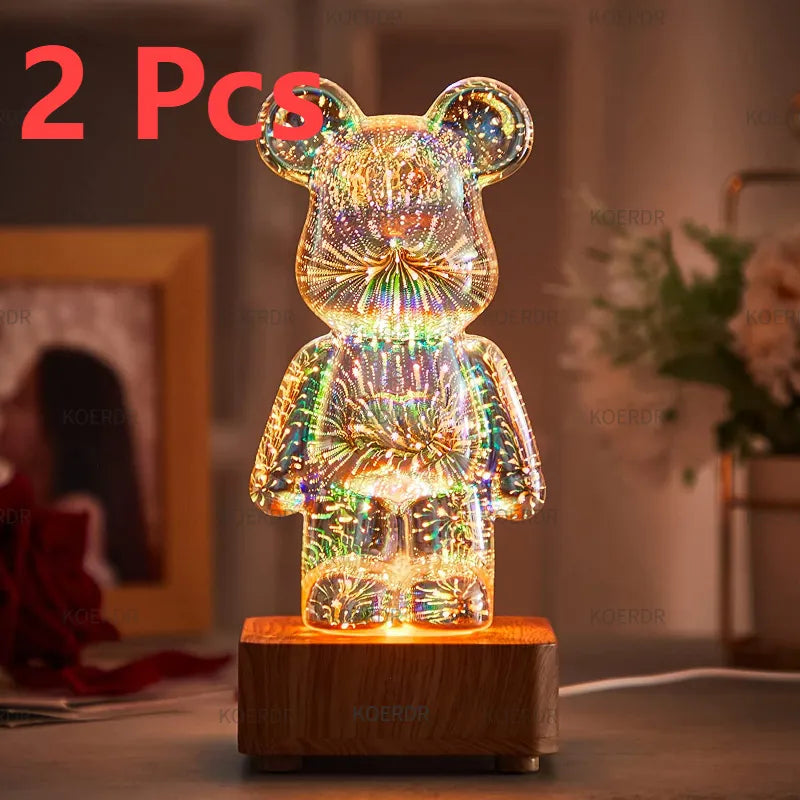 Magical 3D Fireworks Projection Mood Lamp - StarBear | Bowlift