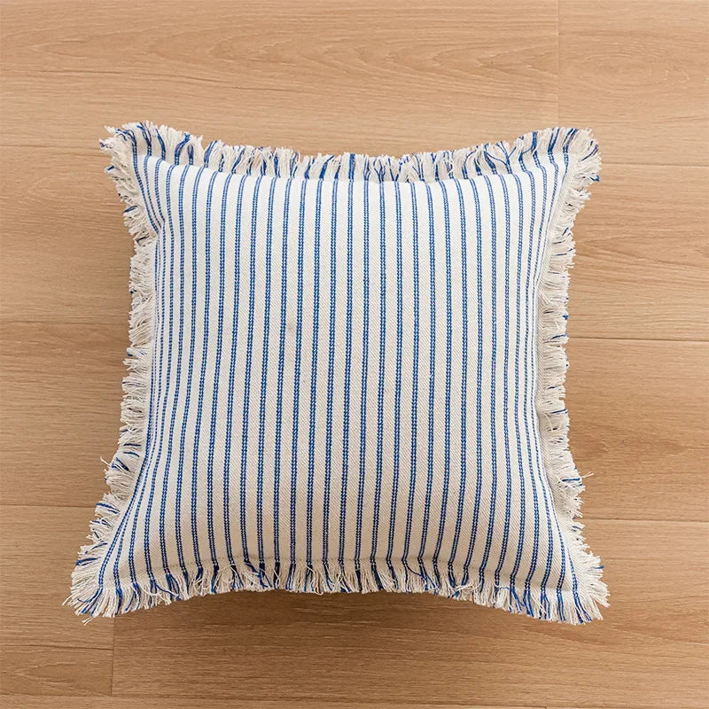 BowLift | Elegant Pillowcase with Jacquard Pattern and Fringes - Cotton-Linen Blend