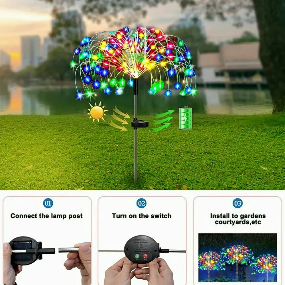 LED Solar Firework Fairy Outdoor Pathway Lights | Bowlift