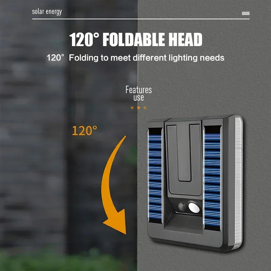 BowLift | Solayra FoldWall Solar Wall Light | 3 Lighting Modes | 120° Tiltable | With Motion Sensor & Dusk Switch
