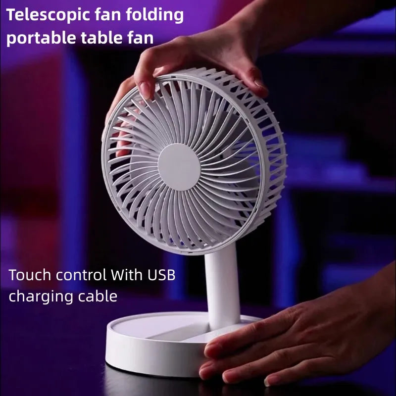 BowLift | USB Table Fan Breezio | Foldable & Portable | 4 Speeds & Timer | Battery Powered for Indoor & Outdoor