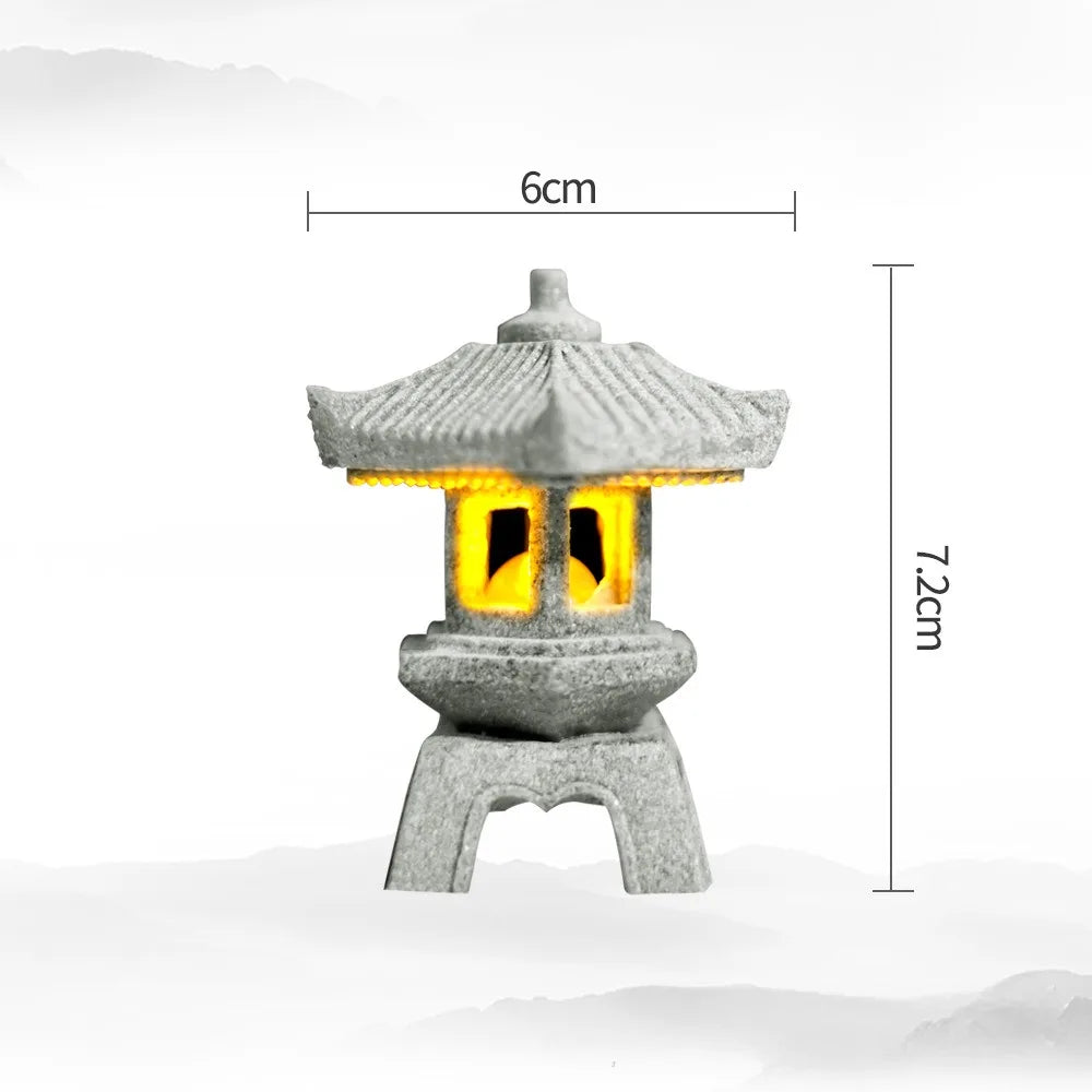 BowLift | SereniStone Mini-Pagoda | Sandstone Decor | For Garden & Bonsai | Zen Flair