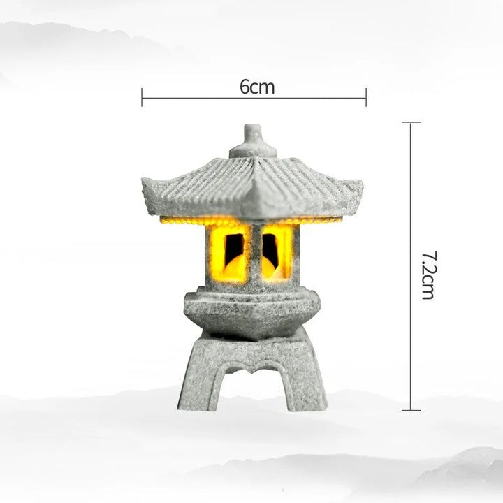 BowLift | Mini-Pagoda ZenStone | Sandstone Decoration | For Garden, Bonsai & Zen Oases | Handmade