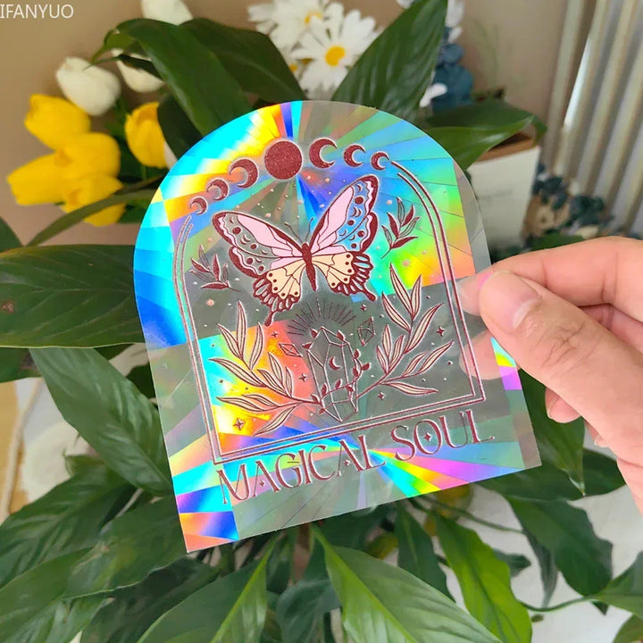 BowLift | SunGlow Window Sticker | 3D Rainbow Effect | Self-Adhesive & Reusable