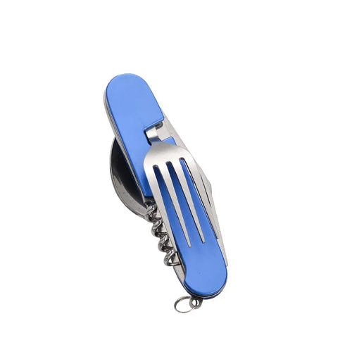 BowLift | 4-in-1 Outdoor Cutlery Set Camplico | Foldable Spoon, Fork, Knife & Bottle Opener | Stainless Steel & Compact | For Camping & Travel