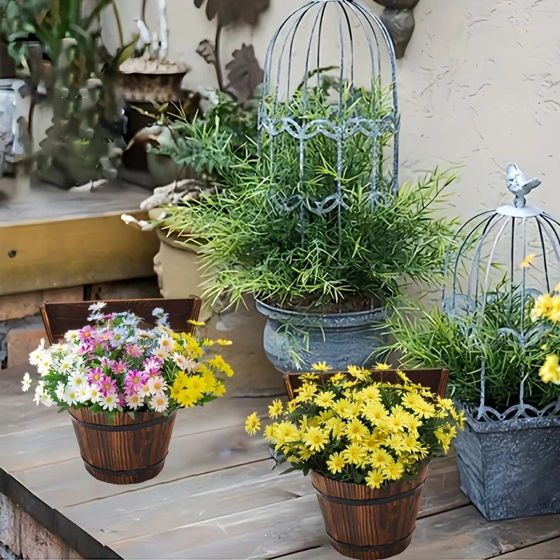 Classic garden flower pots with wood look Bowlift