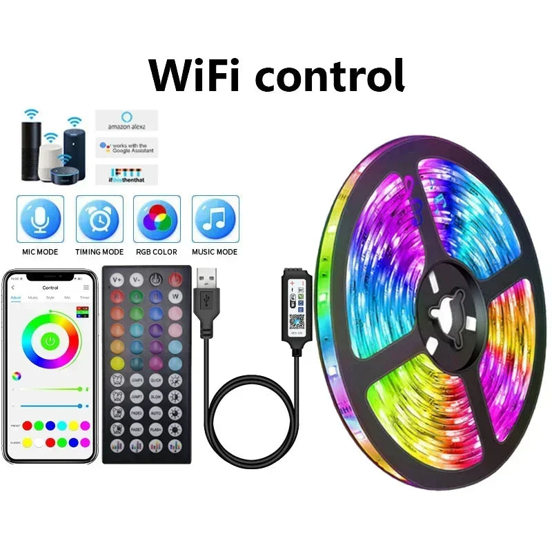 BowLift | RGB 5050 LED Strip Light with Remote Control & App Control - USB-powered