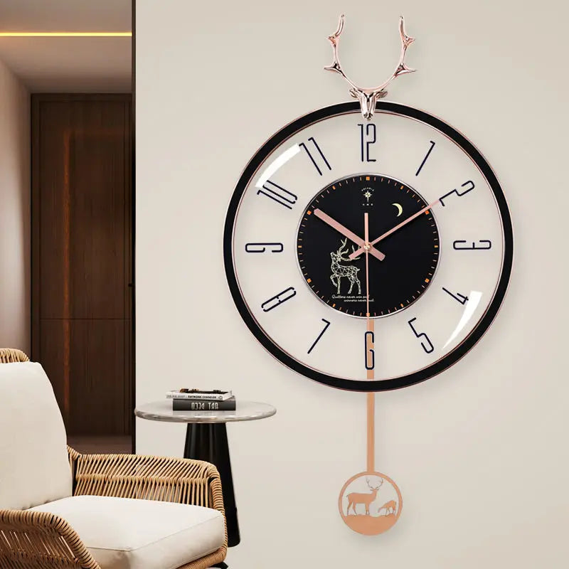 Luxurious silent wall clock – Modern design with large dial for living room | Bowlift