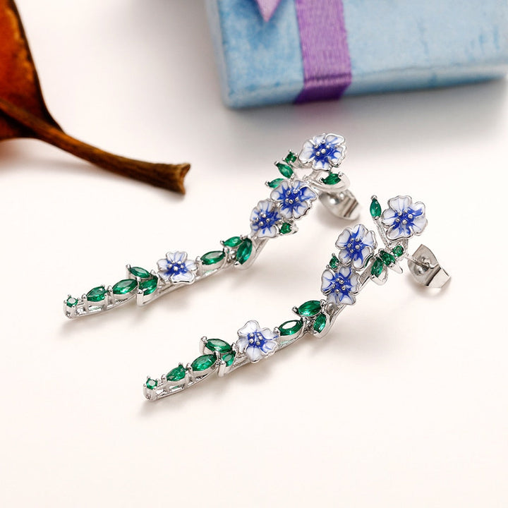 BowLift | Vintage Blue Blossom Dangle Earrings