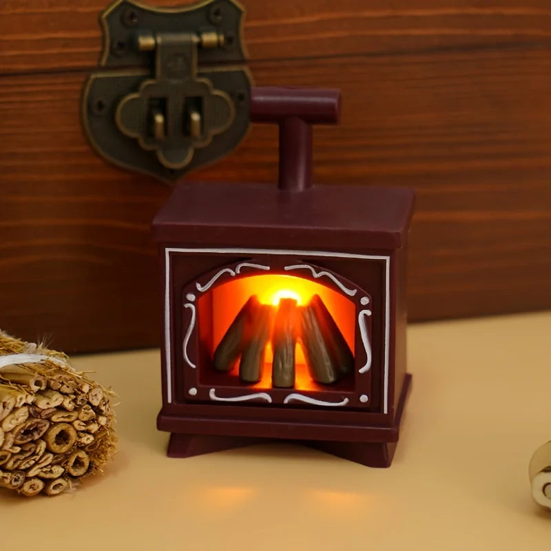 BowLift | Minoria Dollhouse Fireplace Miniature | With Light Effect | 1:12 Scale | Christmas & Home Decor | 7 × 4.9 cm