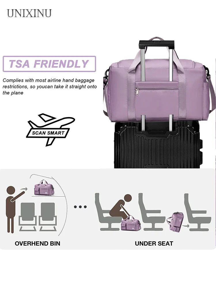 BowLift | Viontera Travel Bag Women | 35L Weekender with Shoe Compartment | Water Resistant & Flight Approved | Sport & Fitness Bag