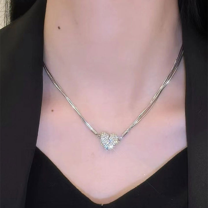 BowLift | Ice Love Magnetic Zircon Heart Necklace