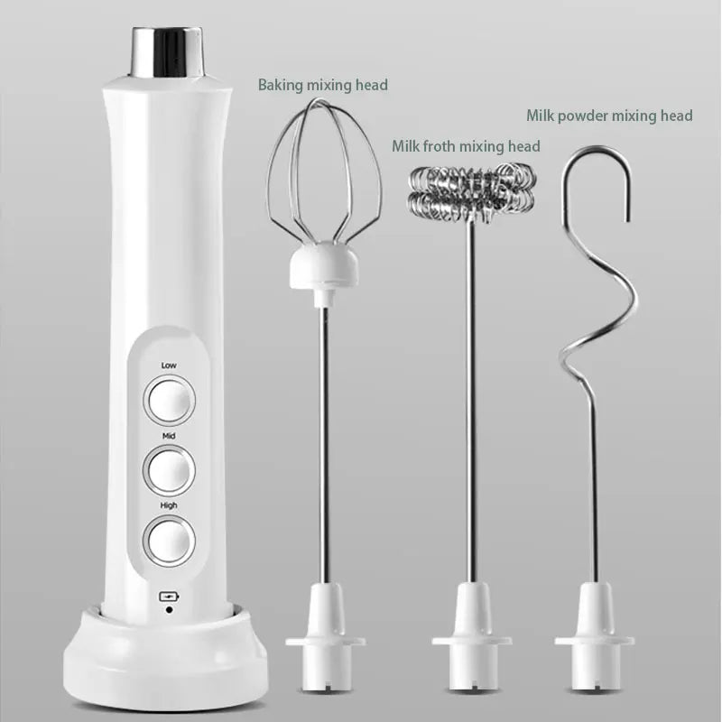 BowLift | 3 In 1 Electric Milk Frother Rechargeable Milk Frother Handheld Frothing Device High Speeds Milk Frother Drink Mixer Coffee