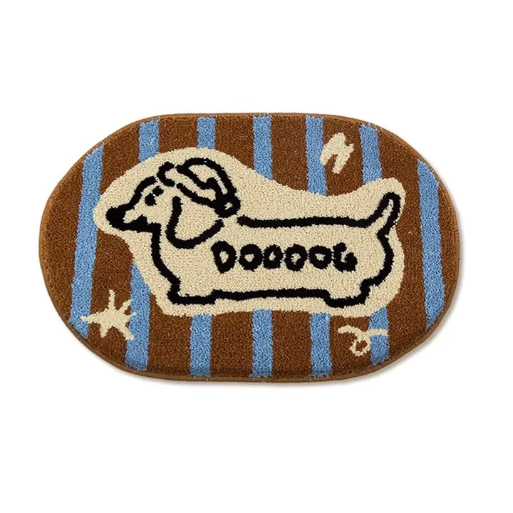 Tufted Dachshund Bathroom Mat | Bowlift