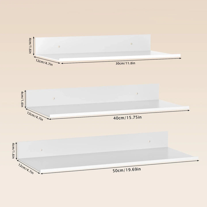 BowLift | Metallura | Wall shelf made of metal | Floating shelf 30/40/50 cm | Space-saving storage for bathroom, kitchen & bedroom
