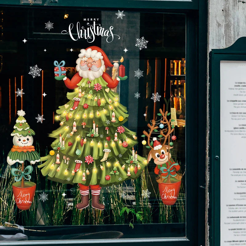 BowLift | Glimoria | Christmas Window Stickers 2025 | Santa Claus & Christmas Tree | Removable Window Stickers for Glass & Walls | Festive Decor for Christmas & New Year