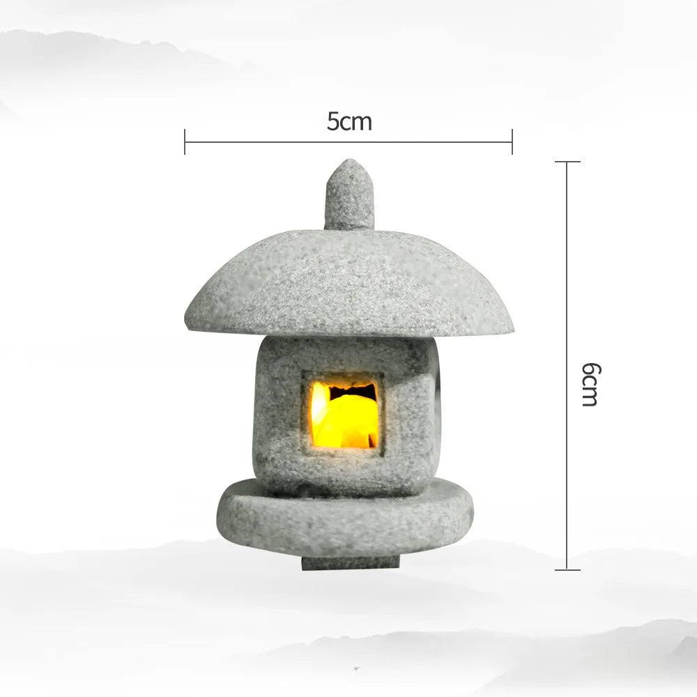 BowLift | SereniStone Mini-Pagoda | Sandstone Decor | For Garden & Bonsai | Zen Flair