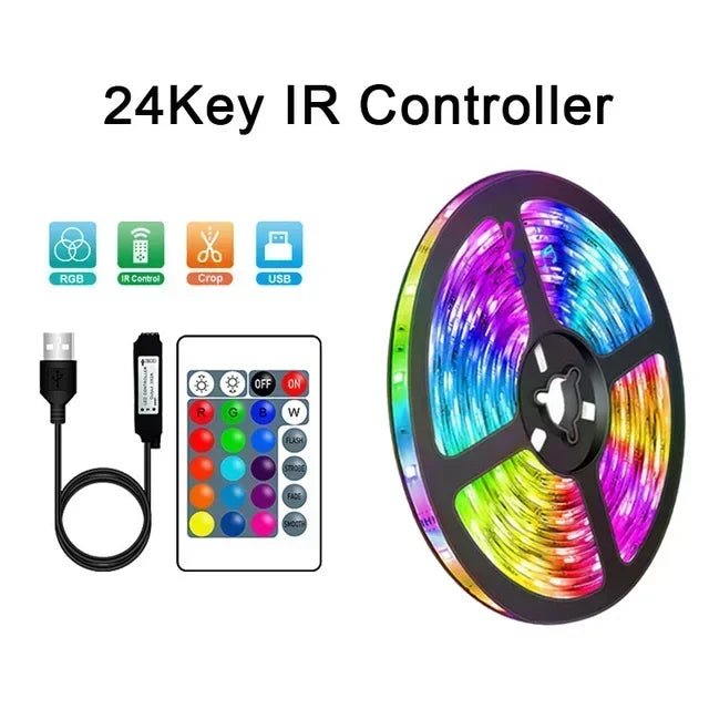 BowLift | RGB 5050 LED Strip Light with Remote Control & App Control - USB-powered