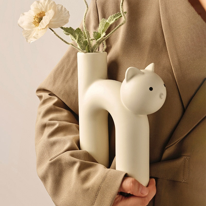 Ceramic Cat Vase | Bowlift