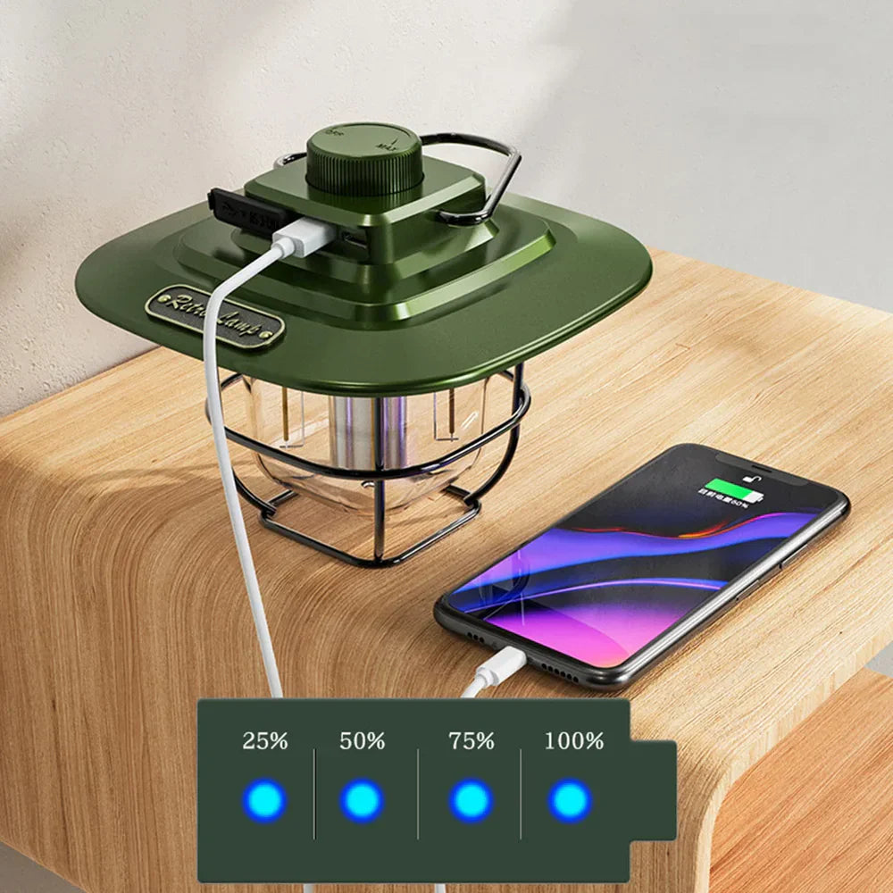 BowLift | Retro Rechargeable LED Camping Lantern - NostalgiaGlow