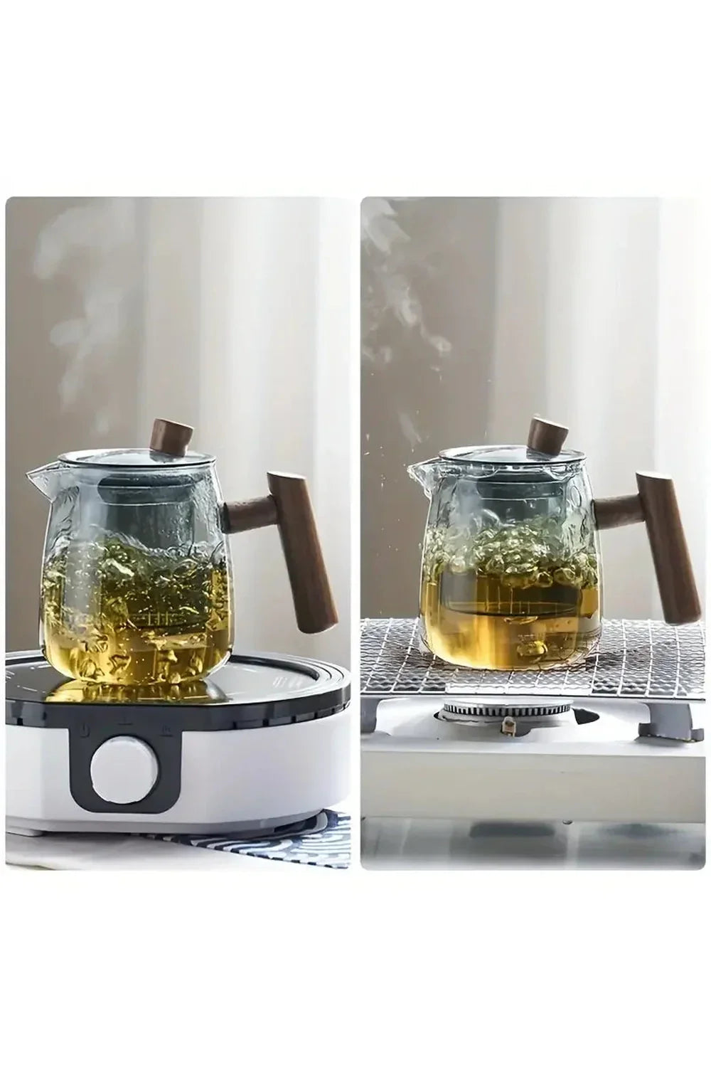 BowLift | Wood Handle Glass Teapot