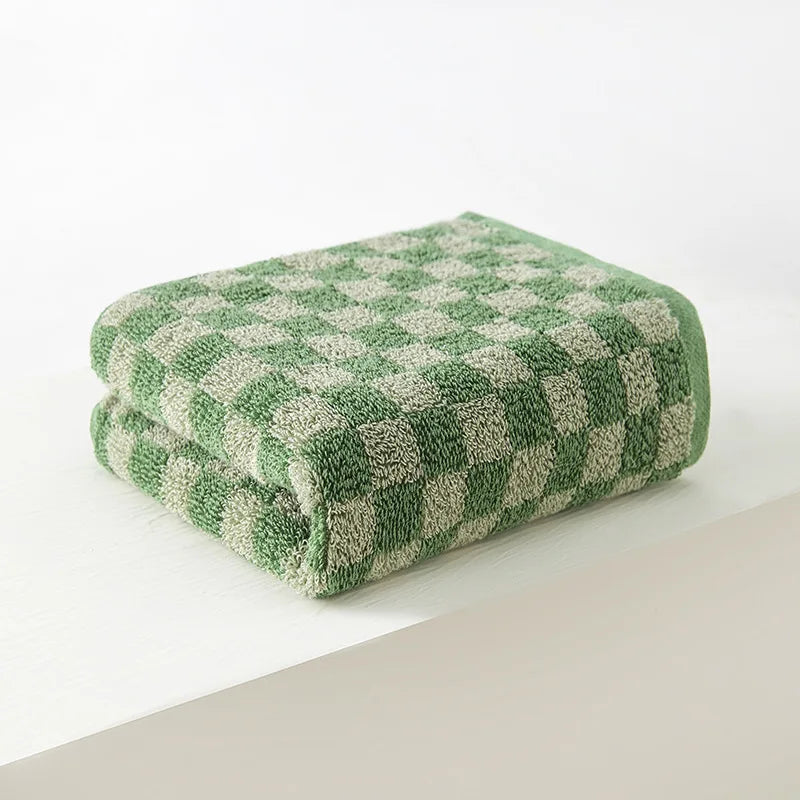 Grids Cotton Face Towel | Bowlift