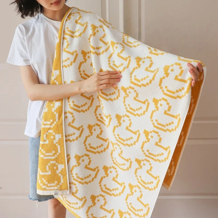 Reversible Animal Print Cotton Towel | Bowlift
