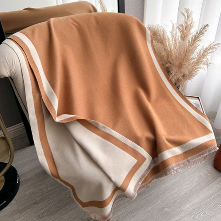 BowLift | Savéra Striped Double-Sided Poncho Scarf
