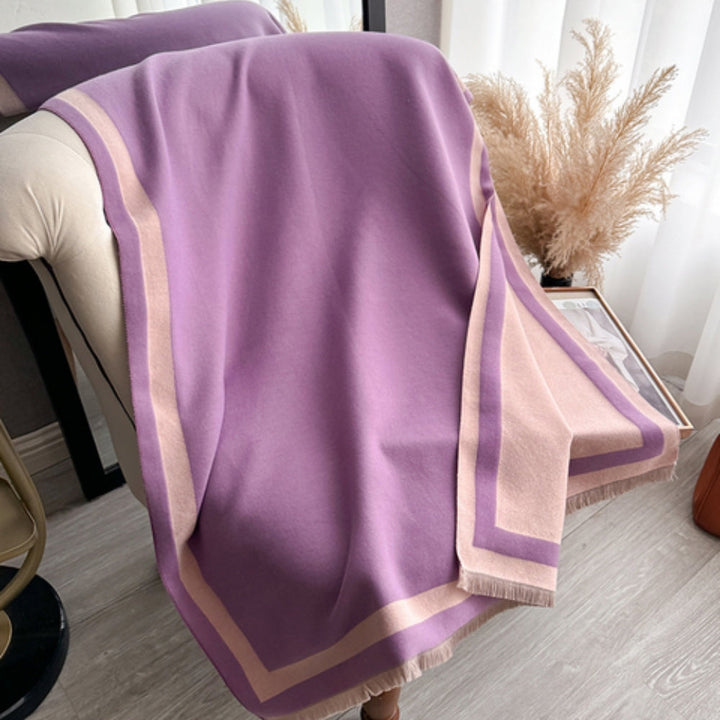 BowLift | Savéra Striped Double-Sided Poncho Scarf