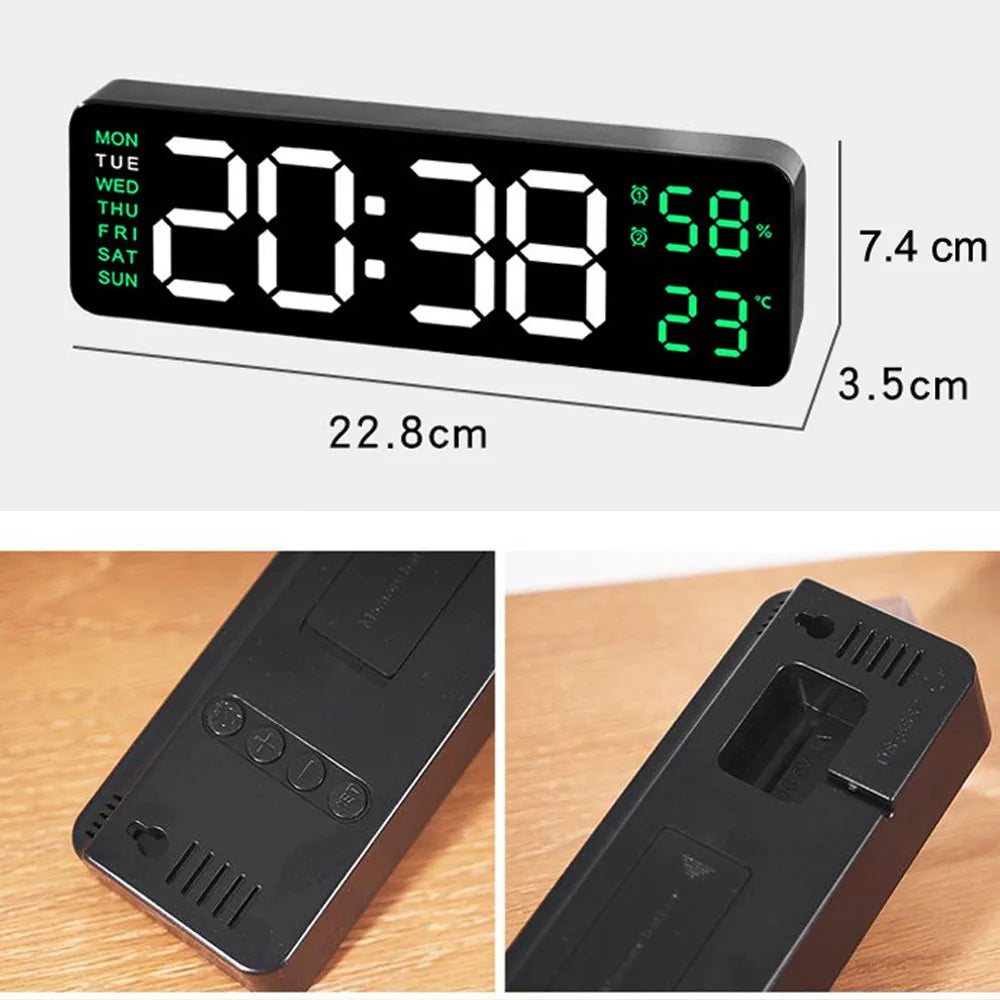 TimeGlow Clock - Slim Digital Alarm Clock with Temperature & Calendar Bowlift