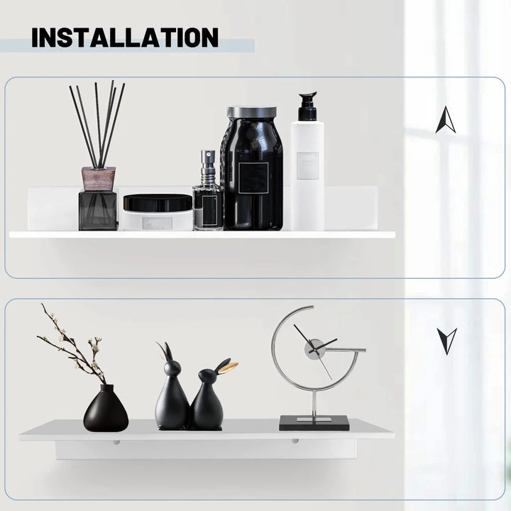 BowLift | Metallura | Wall shelf made of metal | Floating shelf 30/40/50 cm | Space-saving storage for bathroom, kitchen & bedroom
