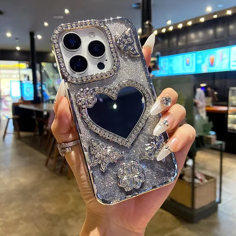 BowLift | Butterfly Glitter Diamond Mirror Case for iPhone