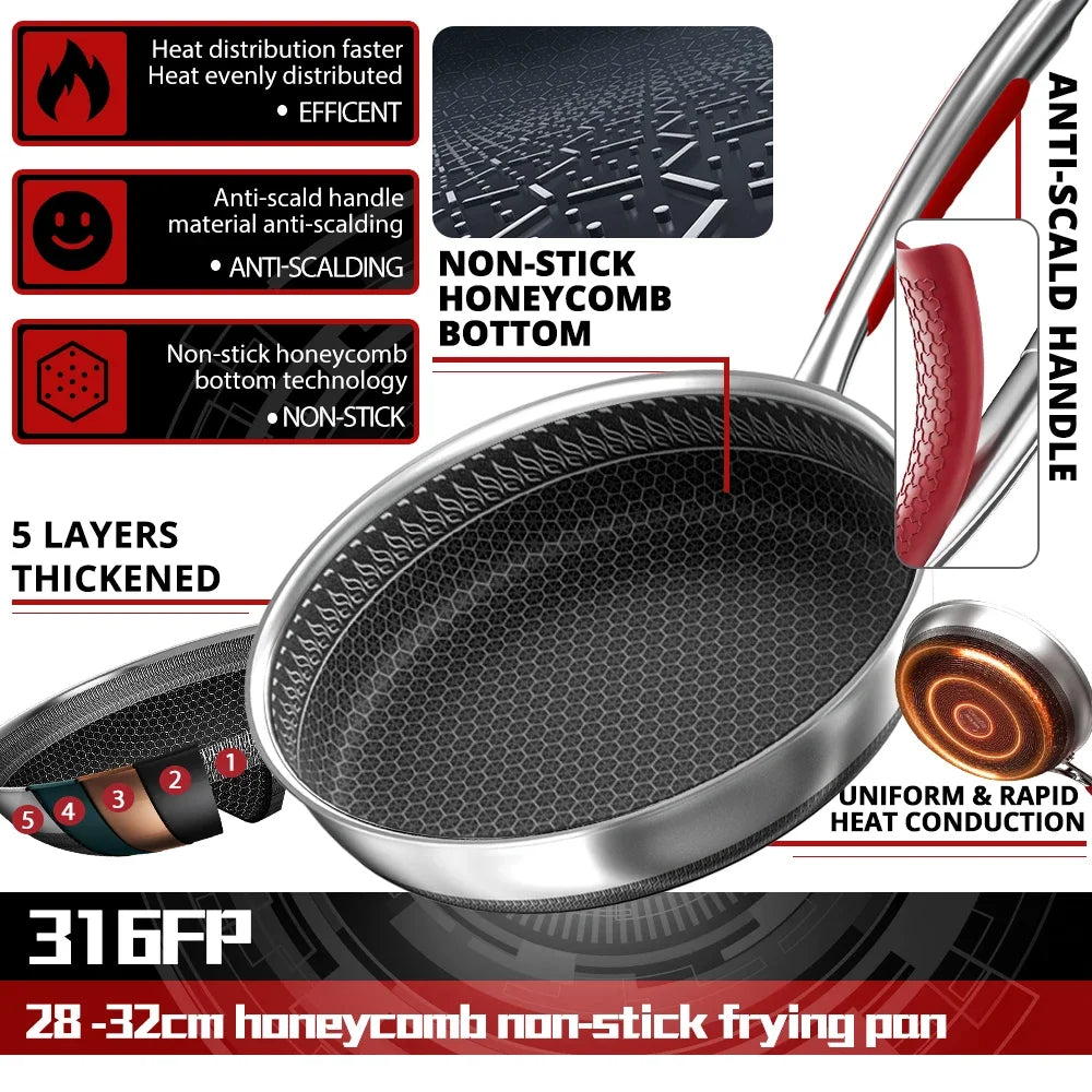 BowLift | Safe Cook Nonstick Antibacterial Stainless Steel Pan