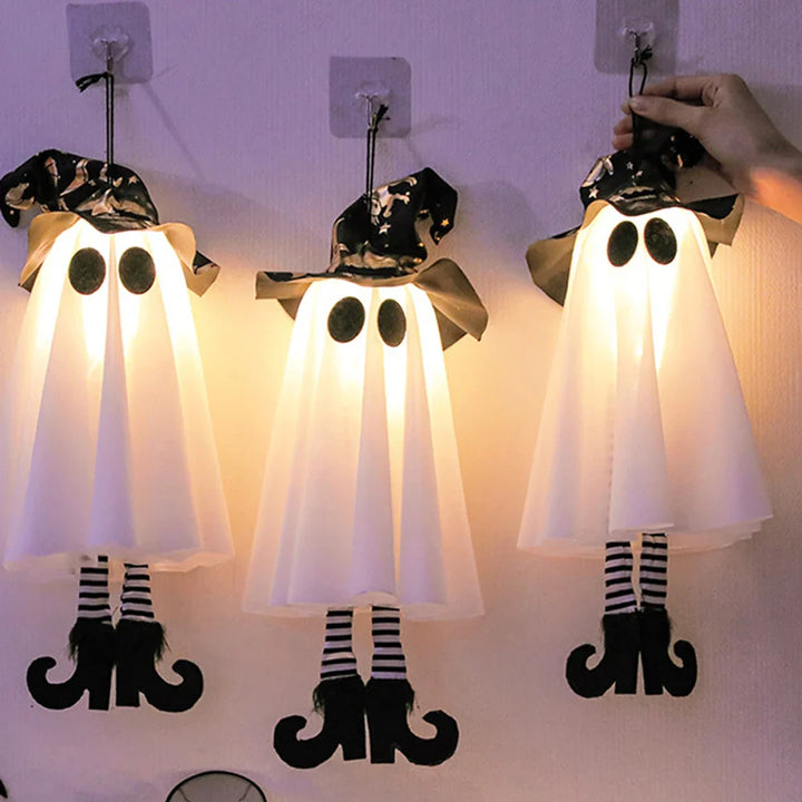 BowLift | Glow Ghost SpookyShine | LED Hanging Ghosts | Halloween Decoration | Indoor & Outdoor | 1/2/3 Pieces