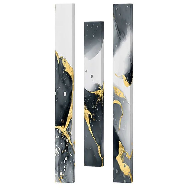 Abstract Gray Liquid Marble Wall Art Fine Art Canvas Prints Tall Vertical Slim Format Pictures For Modern Loft Apartment Living Room Home Office Decor | Bowlift